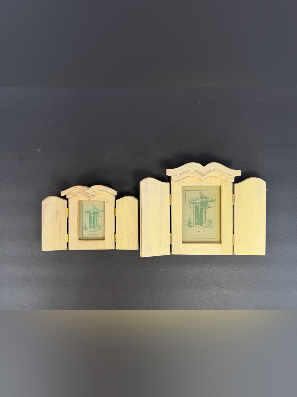 Dennis East Wardrobe Closet Style Wood Photo Frame Picture Frame W/ Doors Set 2 - Picture 3 of 15